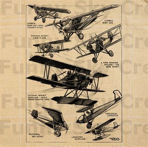 Biplane Aeroplane Vintage Poster Burlap by FunnySkyCreations, $1.00 ...