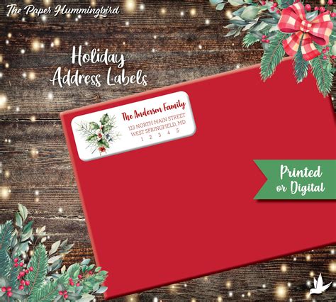 Holiday Return Address Labels Christmas Label Personalized | Etsy