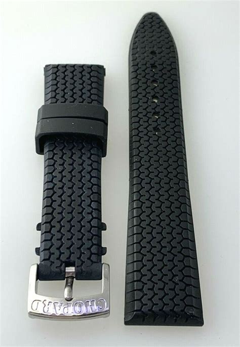 Genuine Chopard 19mm x 16mm Black Rubber Silicone Women Watch Band ...