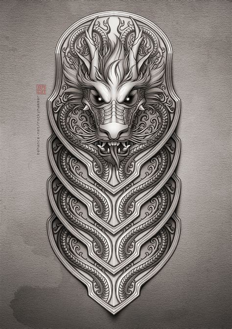 Half-sleeve dragon tattoo on Behance