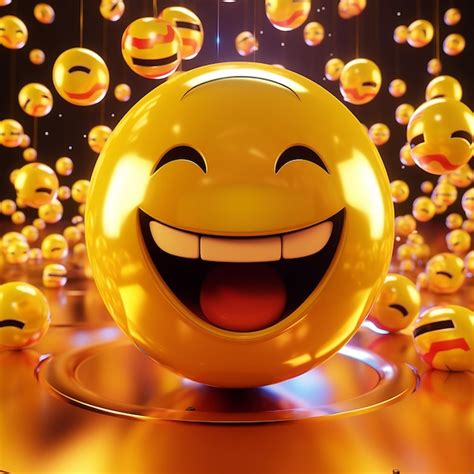 Premium Photo | 3d illustration of smiley emoji