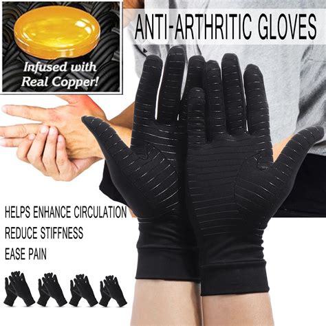 Anti Arthritis Copper Compression Therapy Glove Rheumatoid Hand Pain ...