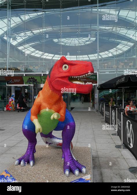 Prideasauras outside The Forum, part of the 2021 Norwich GoGoDiscover T ...