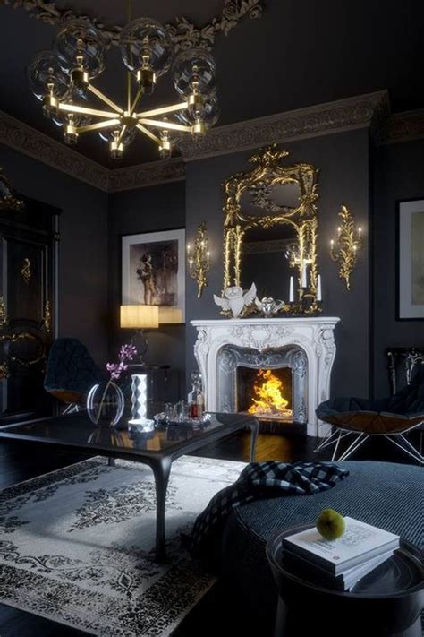 30 Gothic Living room Designs That Room More Cool | HomeMydesign | Dark ...