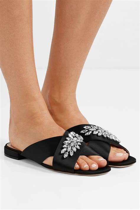 Miu Miu Crystal-Embellished Satin Slides | Spring Shoe Trends 2019 ...