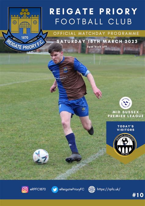 Programmes – Reigate Priory Football Club