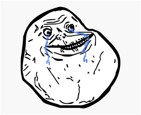 Cry Face Png - Troll Face Forever Alone, Transparent Png - kindpng