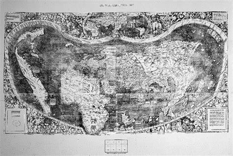 World map from Martin Waldseemüller's Cosmographia Introductio, 1507.... | Download Scientific ...