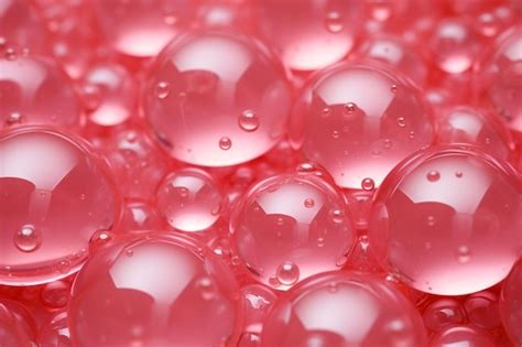 Premium Photo | Crystalline pink bubbles and droplets