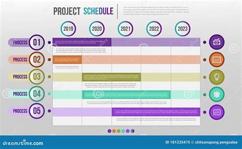 Project Schedule Chart daily and Weekly Timetable Infographic Design ...