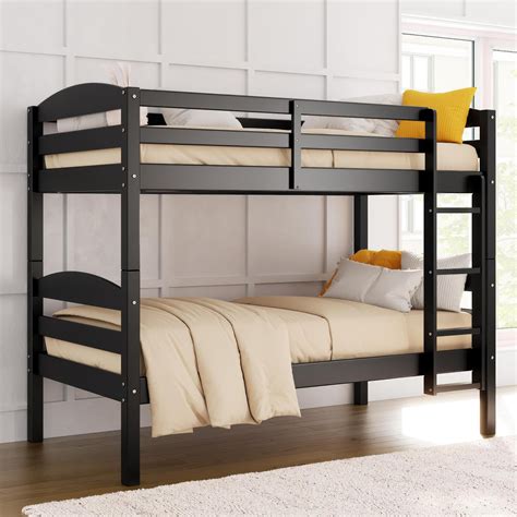 Better Homes & Gardens Leighton Kids' Convertible Twin-Over-Twin Bunk Bed, Black - Walmart.com