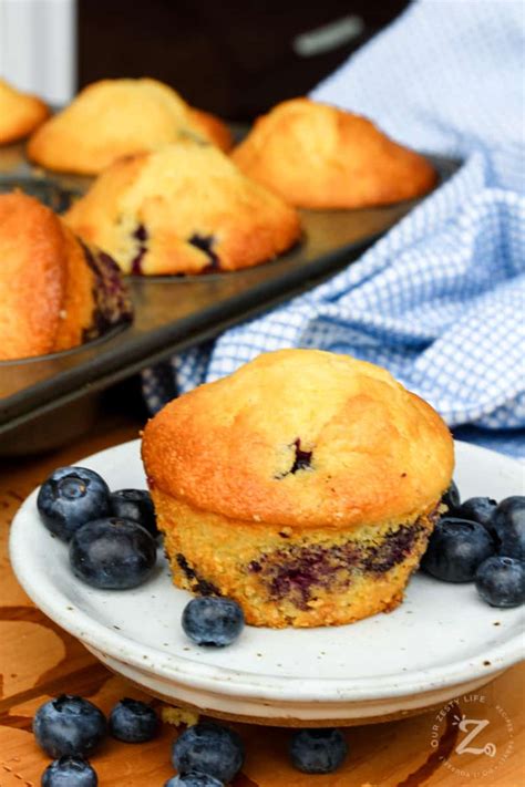 Blueberry Corn Muffins [Easy, with Jiffy Corn Muffin Mix] - Our Zesty Life