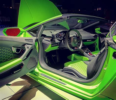 lamborghini huracan lime green and black interior. highlighter | Custom car interior, Car ...