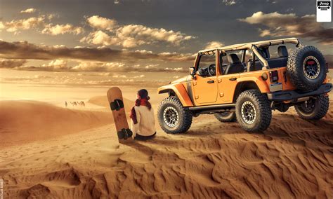 Desert, Off-roading, HD, Girl, Jeep Wrangler, 2K HD Wallpaper