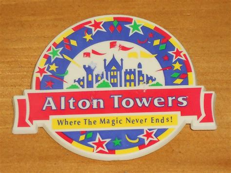 Vintage Large Plastic Alton Towers Where The Magic Never Ends ! Badge ...