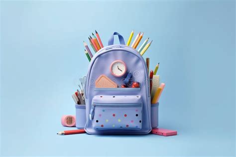 Backpack Surrounded by School Stationery. Generative Ai Stock ...