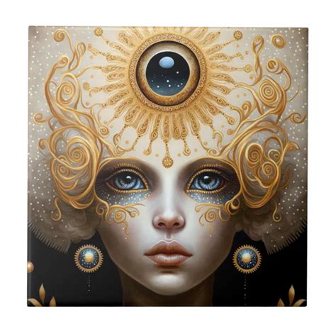Third Eye Goddess Fantasy Art Ceramic Tile | Zazzle