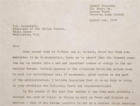 EINSTEIN'S LETTER President Roosevelt Learns about #Einstein's Letter ...