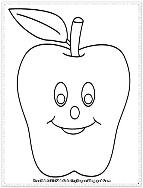 Apple Fruit Coloring Pages Printable - Free Printable Kids Coloring Pages