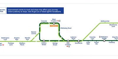 London tram map - London trams map (England)