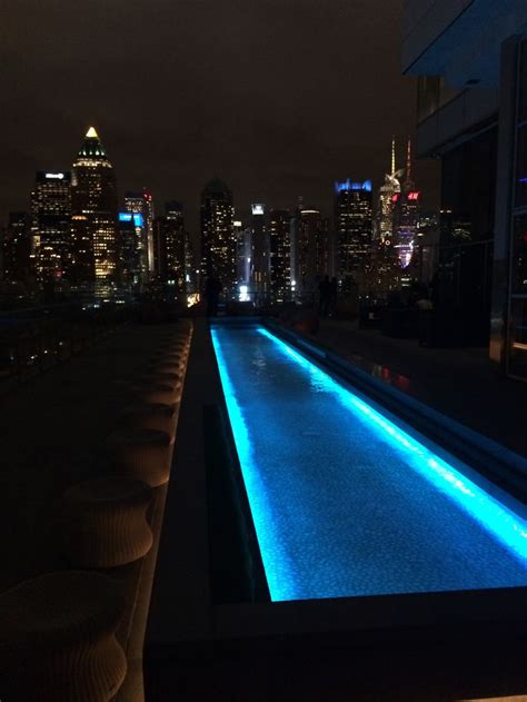 New York City Rooftop Bars #rapattoniwifeytravels | Pool at night, New ...