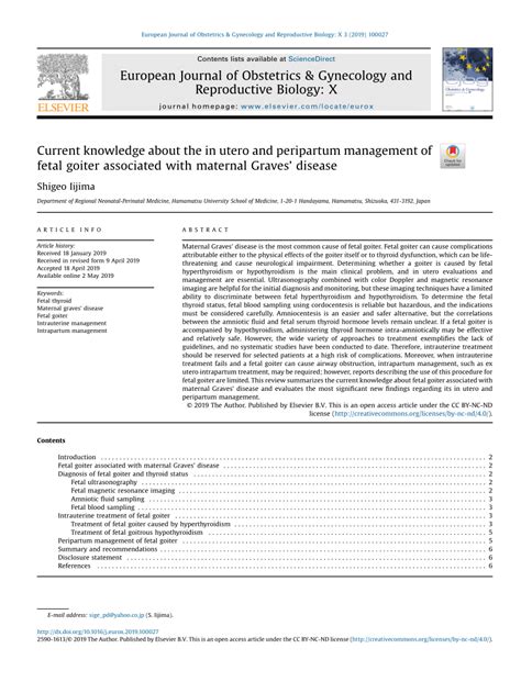 (PDF) Current knowledge about the in utero and peripartum management of ...