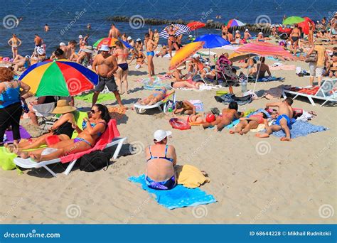 People Have a Rest in the Summer on the Sandy Beach of the Baltic Sea Editorial Stock Photo ...