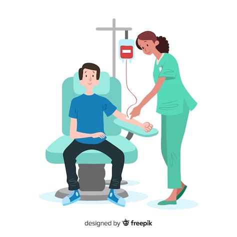 Illustration of person donating blood Vector | Free Download