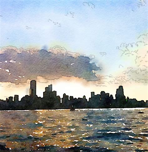 Chicago skyline watercolor | Chicago skyline art, Chicago painting ...