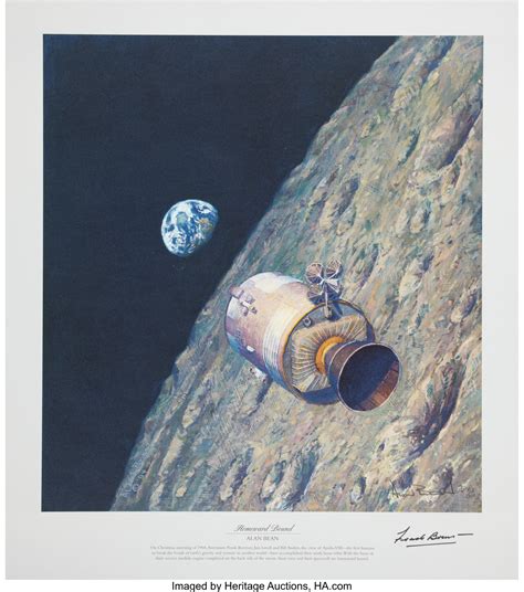 Alan Bean Signed Artist Proof Apollo 8 Print "Homeward Bound," also ...