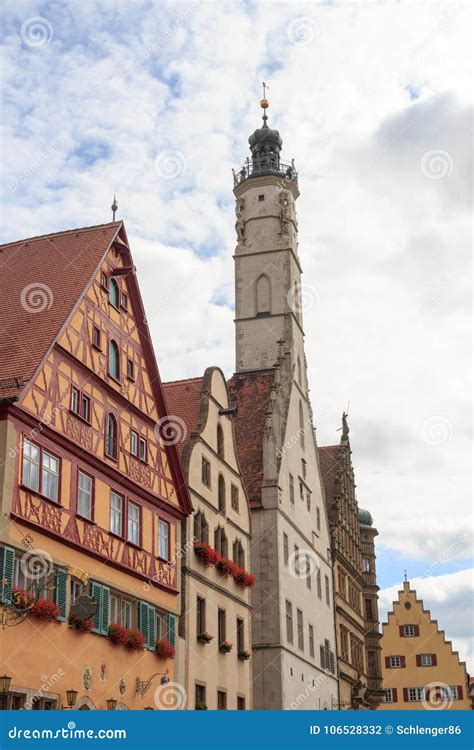 Town Hall Tower of Medieval Town Rothenburg Ob Der Tauber Stock Photo - Image of europe ...