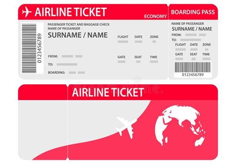 Airline ticket or boarding pass for traveling by plane isolated on ...