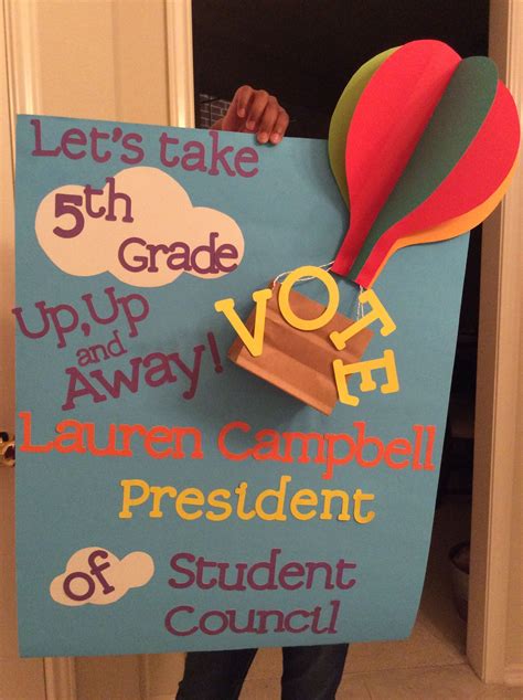 Poster for 5th Grade Student Council President Cam in 2020 | Student council, Student council ...