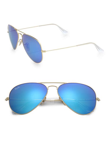 Ray-ban Classic Aviator Sunglasses in Blue | Lyst