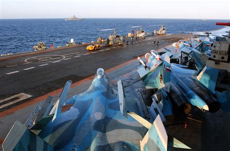 SU-33’s, and Kamov helicopters on the deck of Admiral Kuznetsov, along with Peter the Great and ...