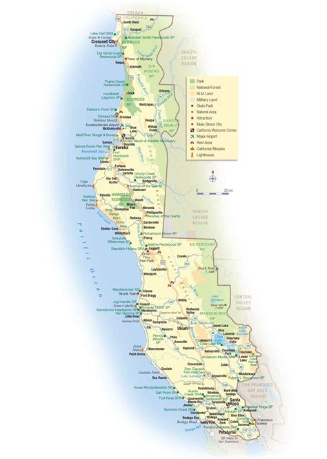 California North Coast Map • Mapsof.net