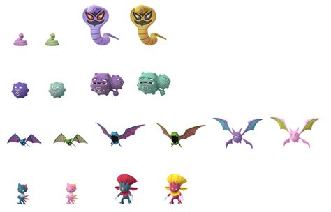 All new shinies comparisons (Ekans, Koffing, Zubat, Sneasel) : r/TheSilphRoad