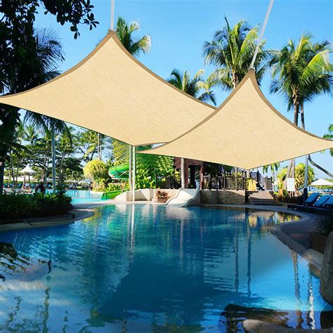 2x Sun Shade Sail Patio Outdoor Canopy Pool UV Block Cover Triangle ...