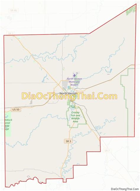 Map of Jennings County, Indiana - Thong Thai Real