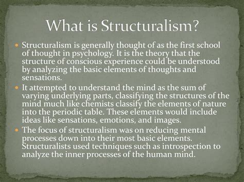 Structuralism Psychology Example