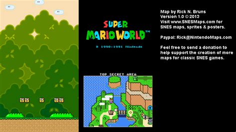 Super Mario World - Top Secret Area Super Nintendo SNES Map BG