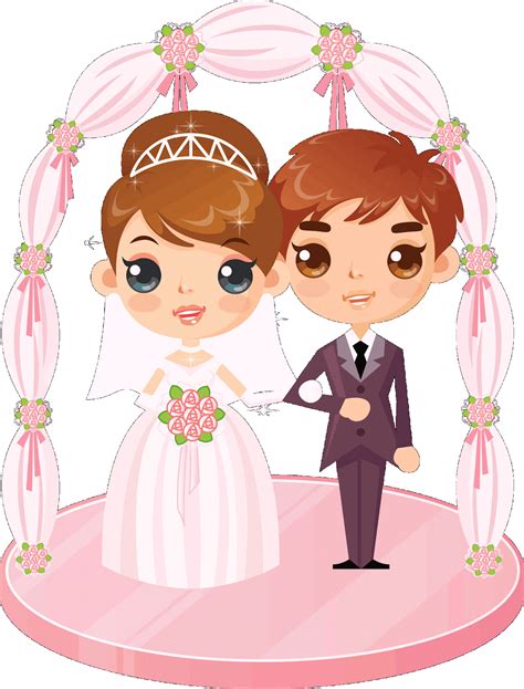 Dibujos Animados Creativos Boda Pareja Matrimonio Clipart De Novia ...