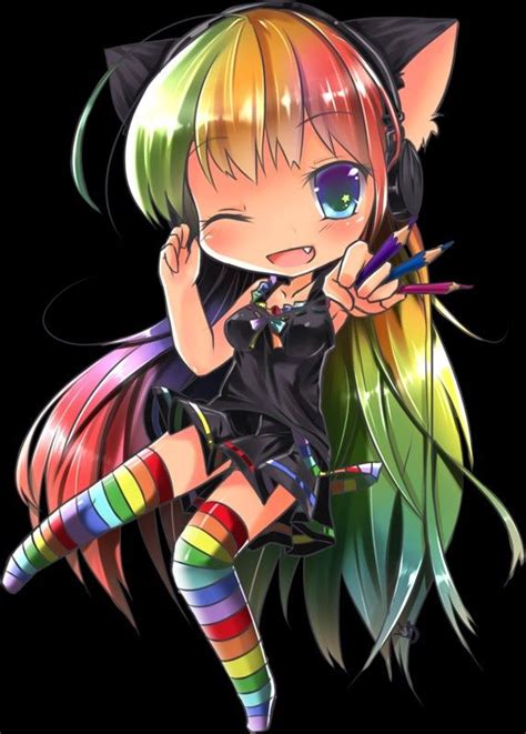 Rainbows! ^^ #animegirls #chibi #neko Manga Drawing, Manga Art, Drawing Stuff, Awesome Anime ...