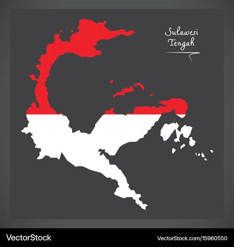 Sulawesi tengah indonesia map with indonesian Vector Image