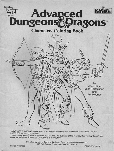 Advanced Dungeons & Dragons Characters Coloring Book (1983) (Part One ...