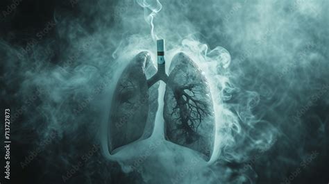 Dangerous cigarette smoke causing damage to lungs. Lung disease from ...