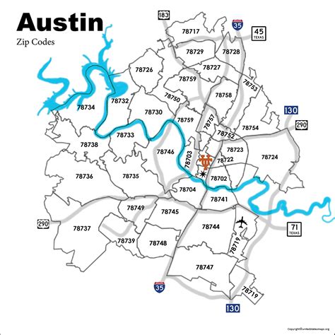 Central Austin Zip Codes Map