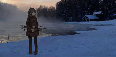 Anime Girl in Winter, HD wallpaper | Peakpx