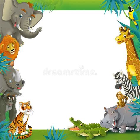 Cartoon Safari - Jungle - Frame Border Template