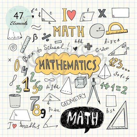 Hand Drawn Mathematics Clip Art/math Elements and Symbols/back to ...